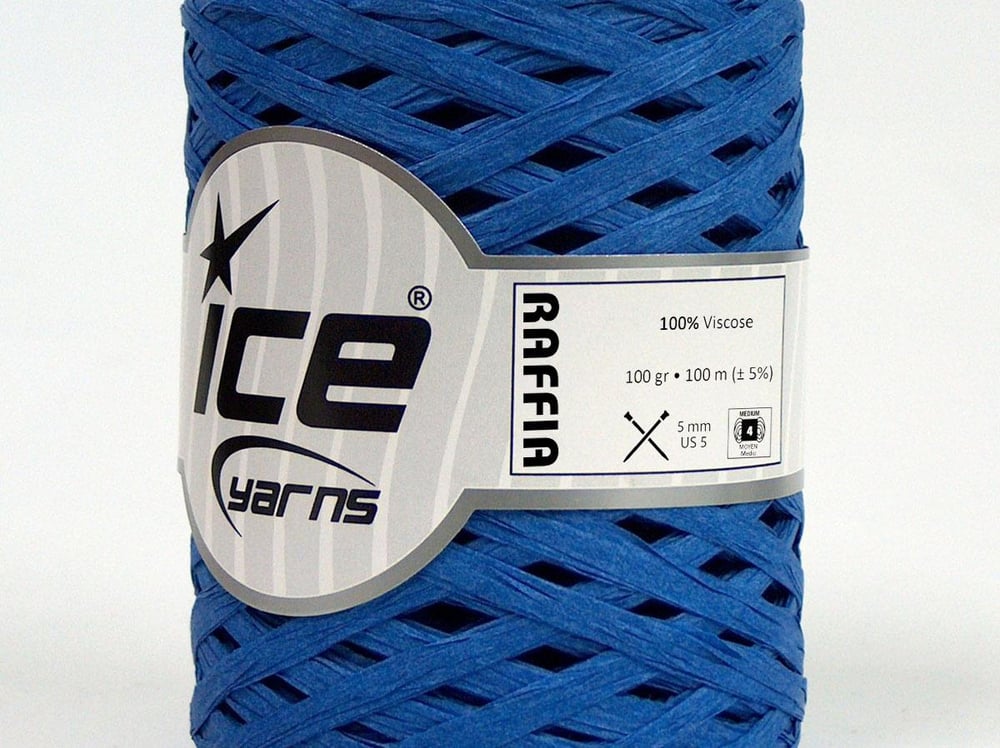 2x100gr. RAFFIA Mavi Viskon Şerit, Viskon, Yazlık İplikler, %100 Viskon, Worsted