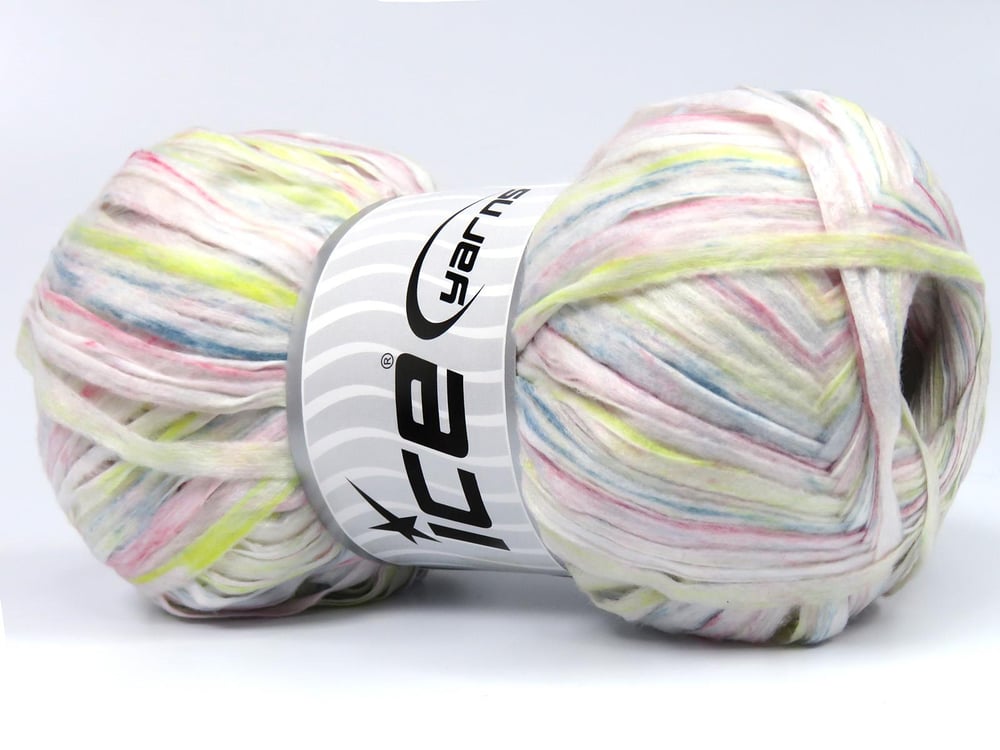 2x100gr. RAFFIA COLOR Yeşil, Pembe, Mavi, Beyaz, Sarı  Şerit, Yazlık İplikler, Worsted