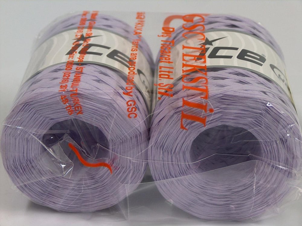 2x100gr. RAFFIA Açık Lila Viskon Şerit, Viskon, Yazlık İplikler, %100 Viskon, Worsted