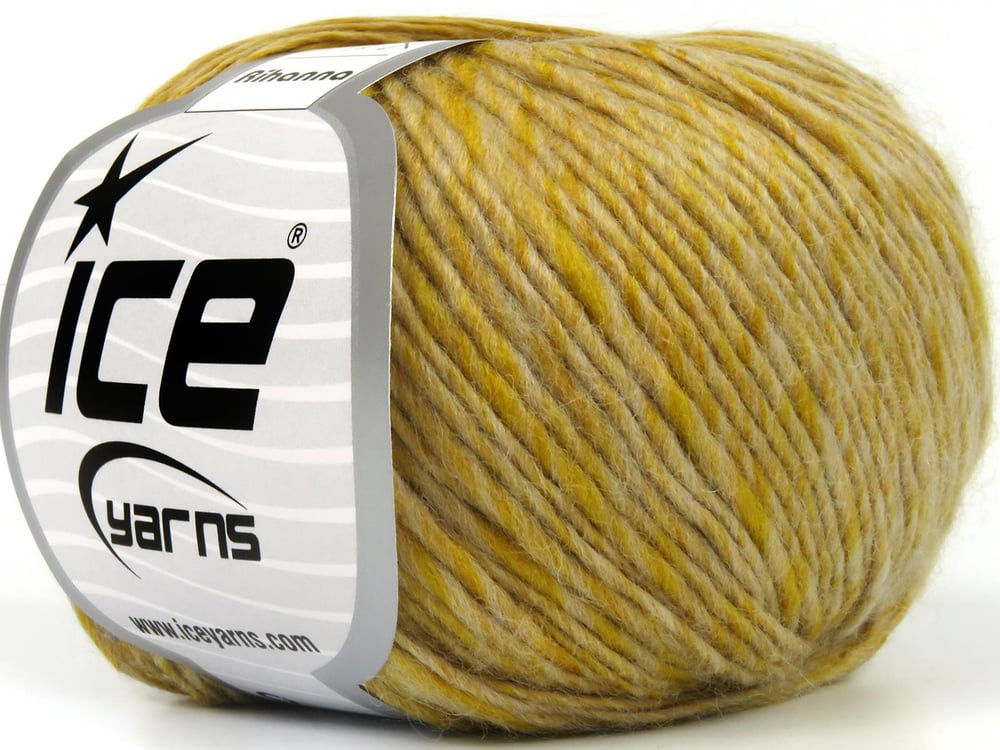 8x50gr. RIHANNA Altın, Açık Gri Akrilik, Yün Kışlık, Yün, Batik Desenli, Akrilik