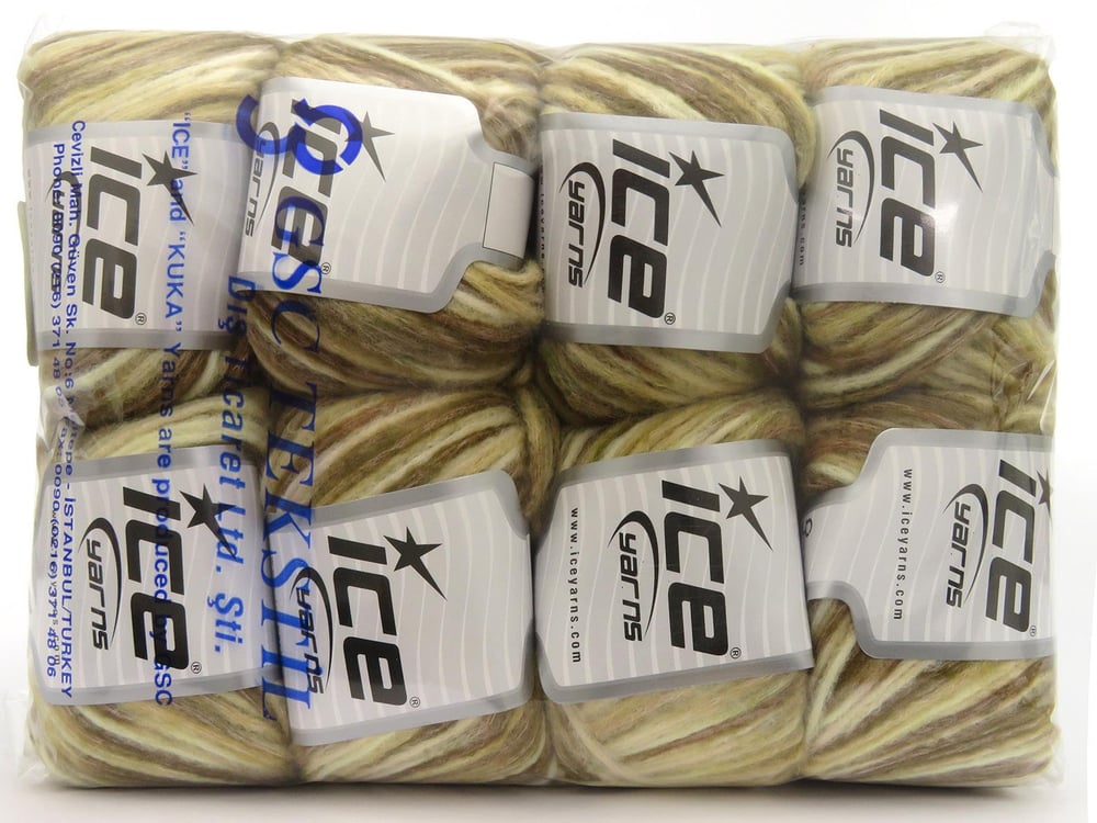 8x50gr. ROCK N WOOL Kahverengi Tonları, Haki, Krem Tonları Yün, Akrilik Kışlık, Yün, Düz, Akrilik