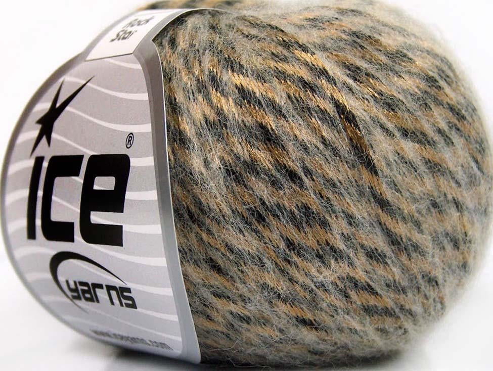 8x50gr. ROCK STAR Siyah, Beyaz, Bakır Akrilik, Merino Yün Merinos, Kışlık, Yün, Worsted