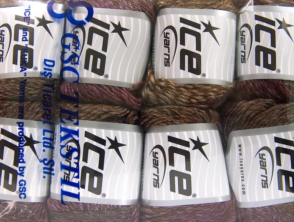 8x50gr. ROSETO Mor, Kahverengi Tonları Yün, Akrilik Kışlık, Yün, Batik Desenli