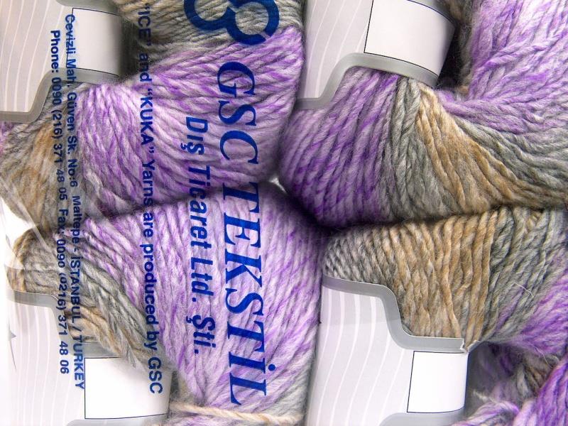4x100gr. ROSETO WORSTED Deve Tüyü, Leylak Tonları, Gri Tonları Yün, Akrilik Kışlık, Yün, Batik Desenli, Worsted