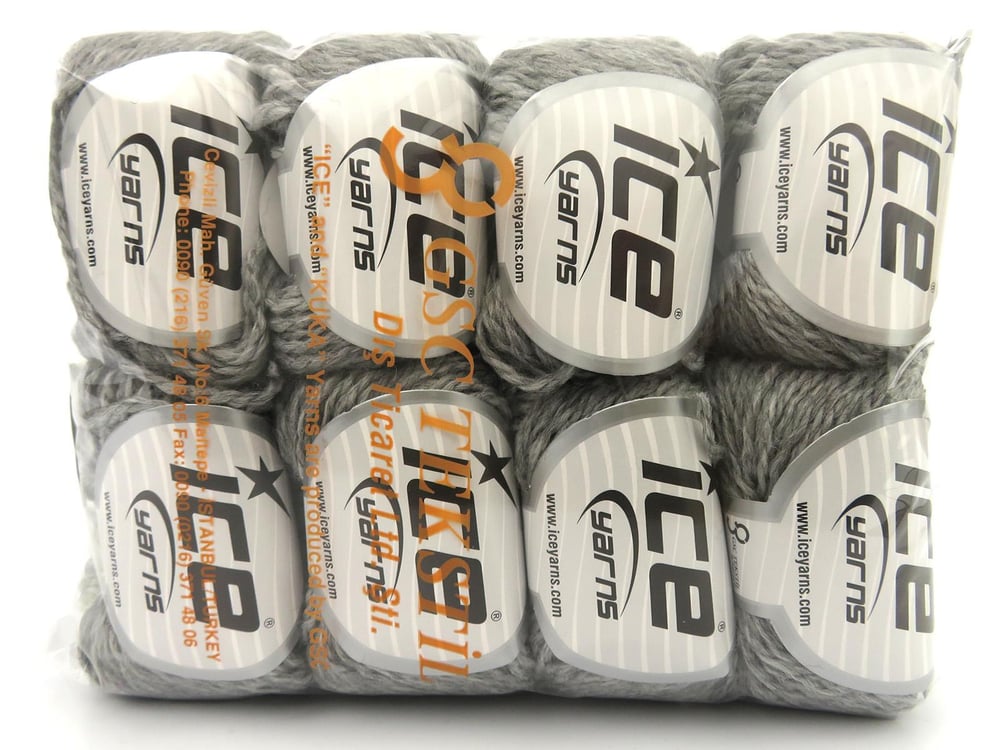 8x50gr. ROYAL WOOL Açık Gri Yün Kışlık, Yün, Worsted