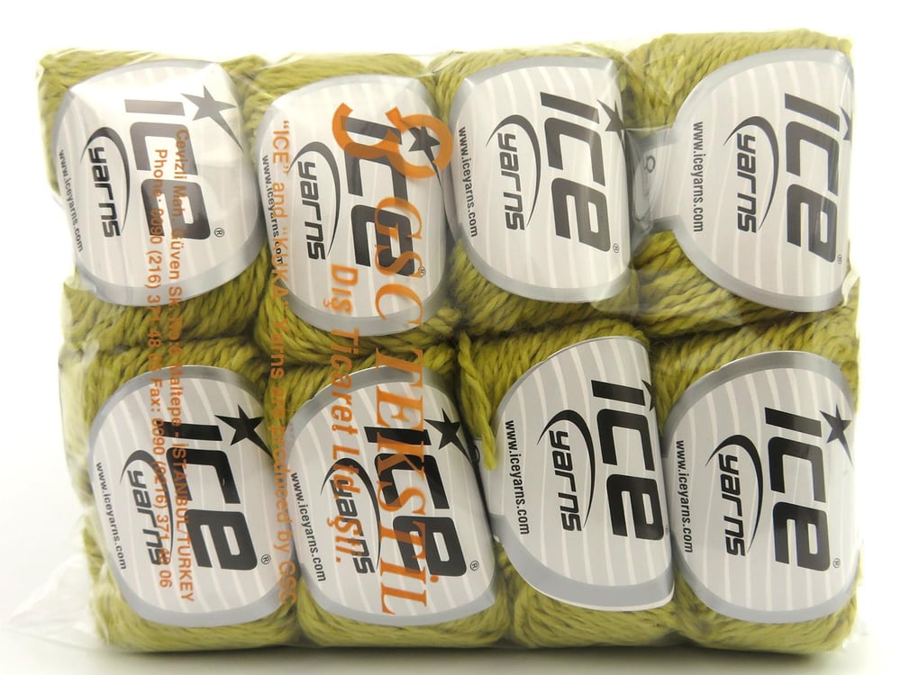 8x50gr. ROYAL WOOL Açık Zeytin Yeşili Yün Kışlık, Yün, Worsted