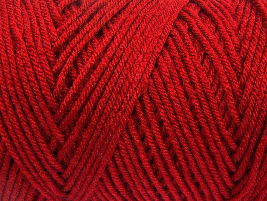 2x200gr. SAVER Koyu kırmızı  Kışlık, Düz iplikler, Worsted, 100% Akrilik , Makina Yıkama