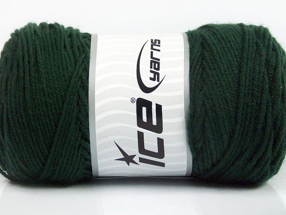 2x200gr. SAVER Koyu yeşil  Kışlık, Düz iplikler, Worsted, 100% Akrilik , Makina Yıkama