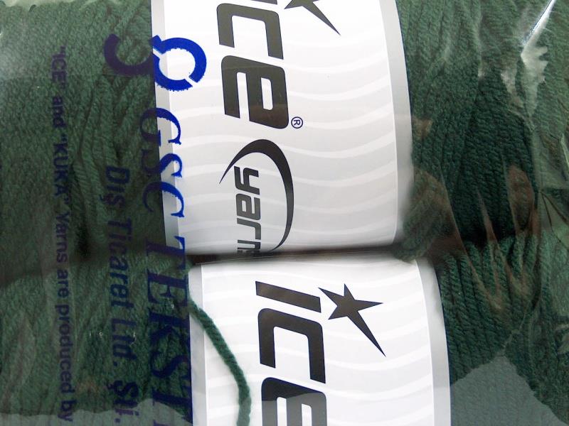 2x200gr. SAVER Koyu yeşil  Kışlık, Düz iplikler, Worsted, 100% Akrilik , Makina Yıkama