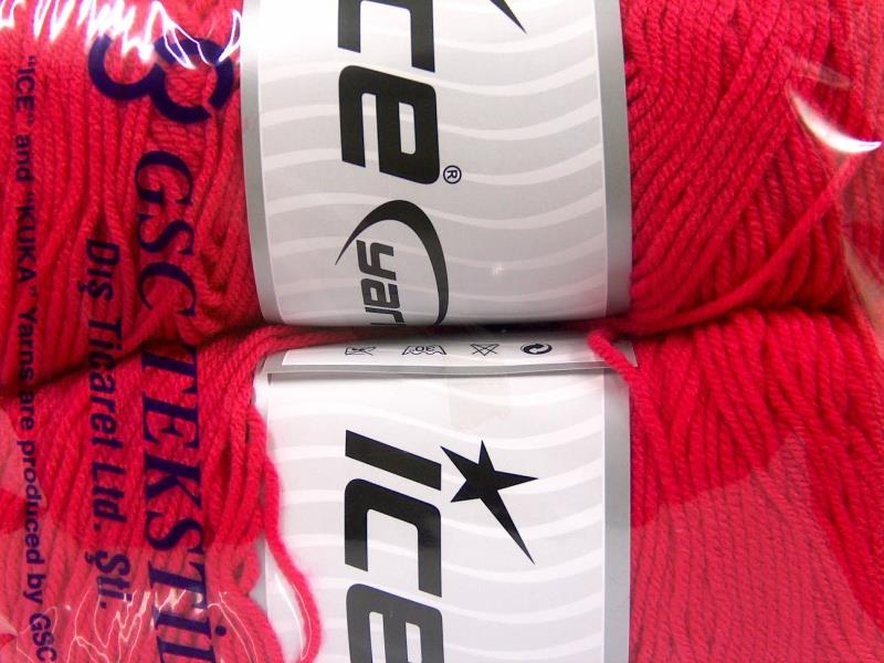 2x200gr. SAVER Şeker pembe  Kışlık, Düz iplikler, Worsted, 100% Akrilik , Makina Yıkama