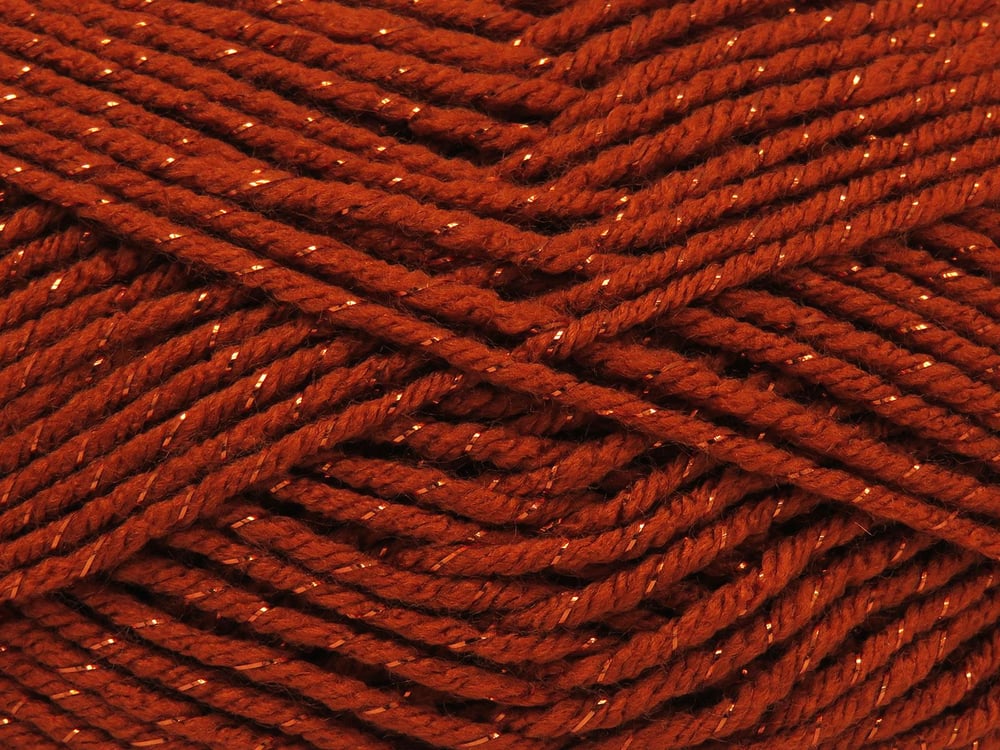 4x100gr. SAVER GLITZ Bakır Metalik Simli, Akrilik Metalik Simli, Kışlık, Düz iplikler, Worsted, Düz, Akrilik, Makina Yıkama