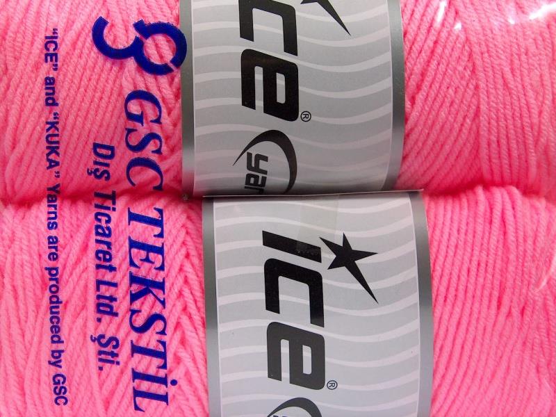 2x200gr. SAVER Pembe  Kışlık, Düz iplikler, Worsted, 100% Akrilik , Makina Yıkama