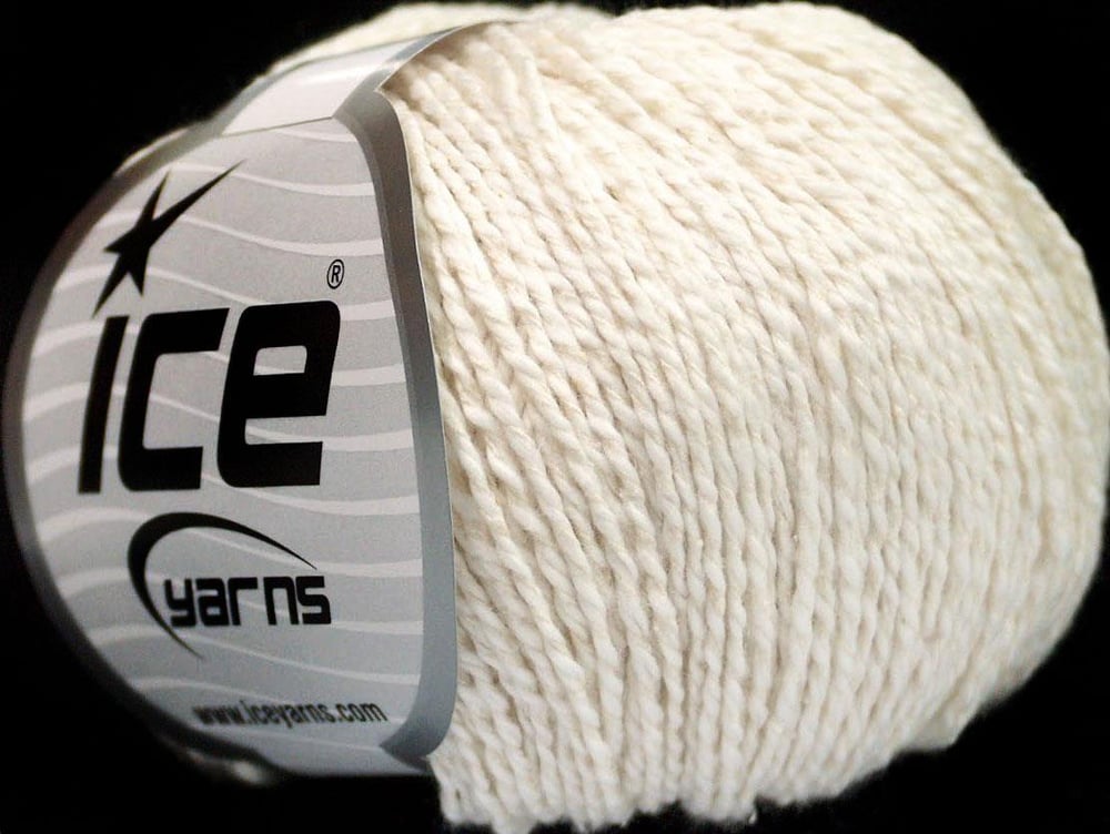 4x50gr. SILK COTTON Kırık Beyaz Ipek, Pamuk Lüks, İpek, Yazlık İplikler, Pamuk