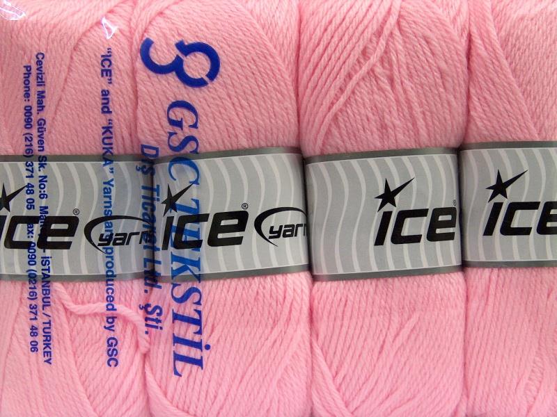 Lot of 4 x 100gr Skeins Ice Yarns SOFTLY BABY Hand Knitting Yarn Light Pink