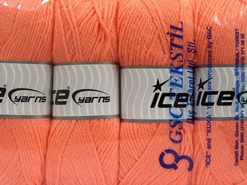 Lot of 4 x 100gr Skeins Ice Yarns SOFTLY BABY Hand Knitting Yarn Light Salmon