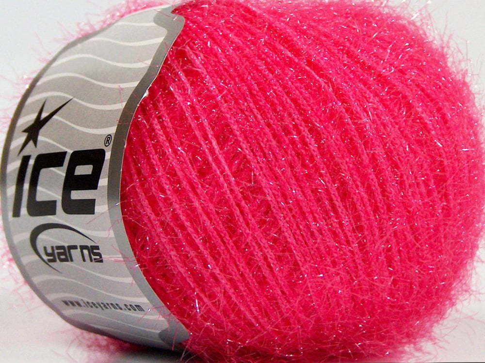 8x50gr. SPARKLE SOFT Koyu pembe Metalik Simli Metalik Simli, Yumoş, Sakallı, Kışlık