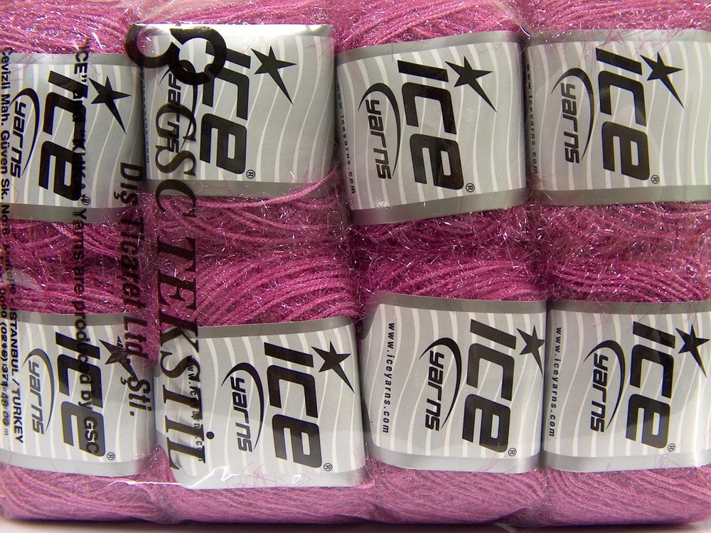 8x50gr. SPARKLE SOFT Orkide Metalik Simli Metalik Simli, Yumoş, Sakallı, Kışlık