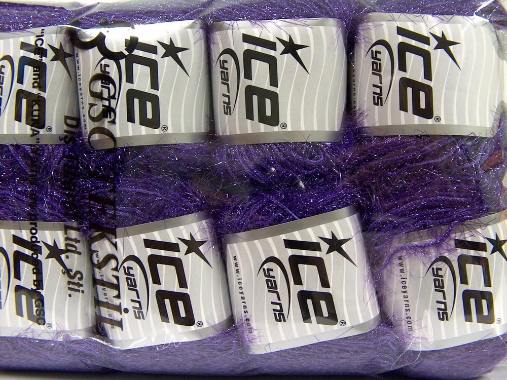 8x50gr. SPARKLE SOFT Mor Metalik Simli Metalik Simli, Yumoş, Sakallı, Kışlık