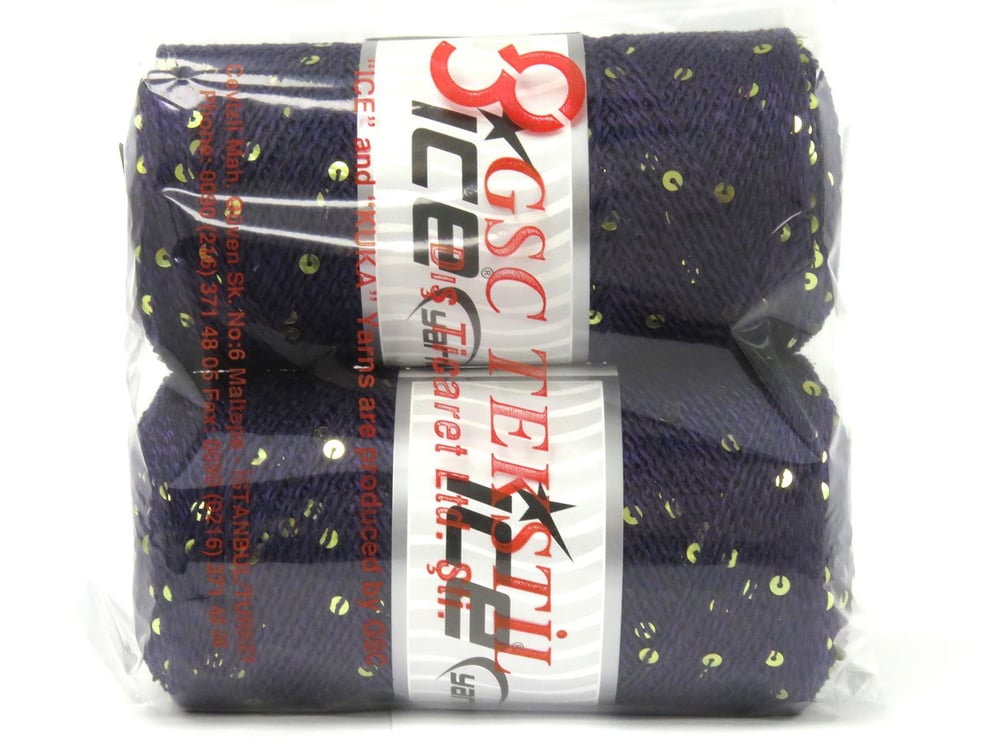 2x200gr. SUMMER PAILLETTE Mor, lacivert Akrilik Yazlık İplikler, Boncuklu Pullu, Akrilik
