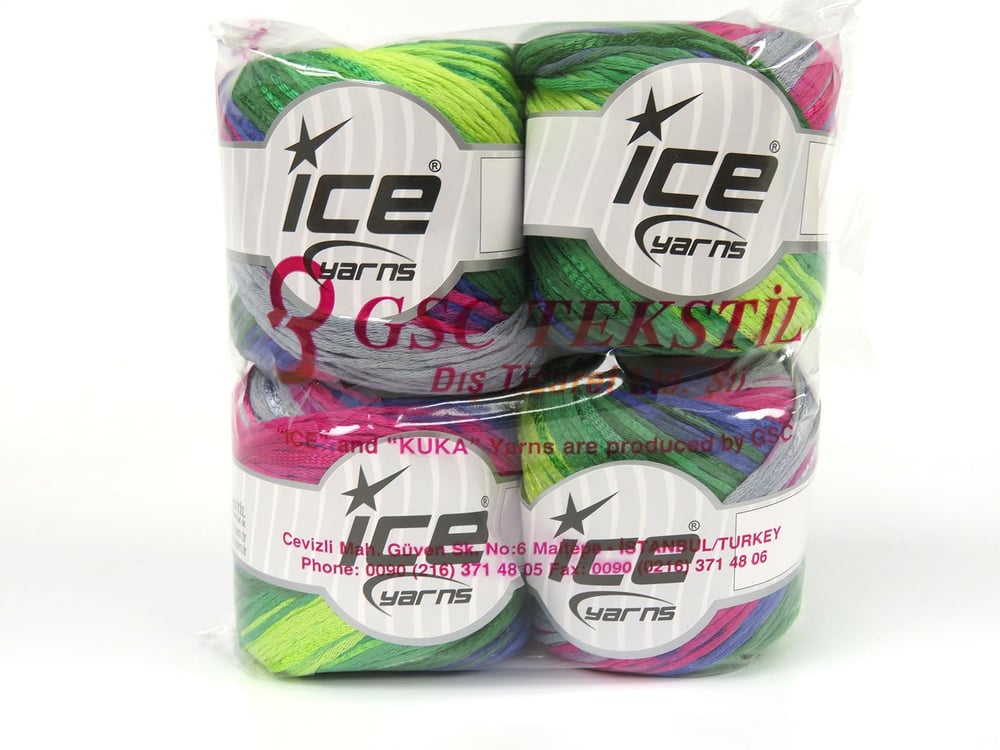 4x100gr. SUMMERTIME COLOR Mavi, Gri, Yeşil Tonları, Kırmızı Tonları Viskon, Pamuk Viskon, Yazlık İplikler, Pamuk, Batik Desenli