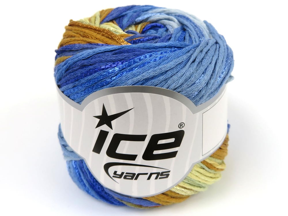 4x100gr. SUMMERTIME COLOR Altın, Açık Yeşil, Mavi Tonları Viskon, Pamuk Viskon, Yazlık İplikler, Pamuk, Batik Desenli