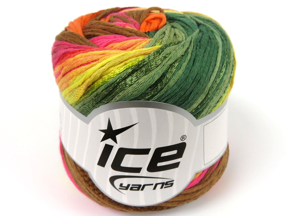 4x100gr. SUMMERTIME COLOR Pembe, Yeşil Tonları, Altın tonları Viskon, Pamuk Viskon, Yazlık İplikler, Pamuk, Batik Desenli