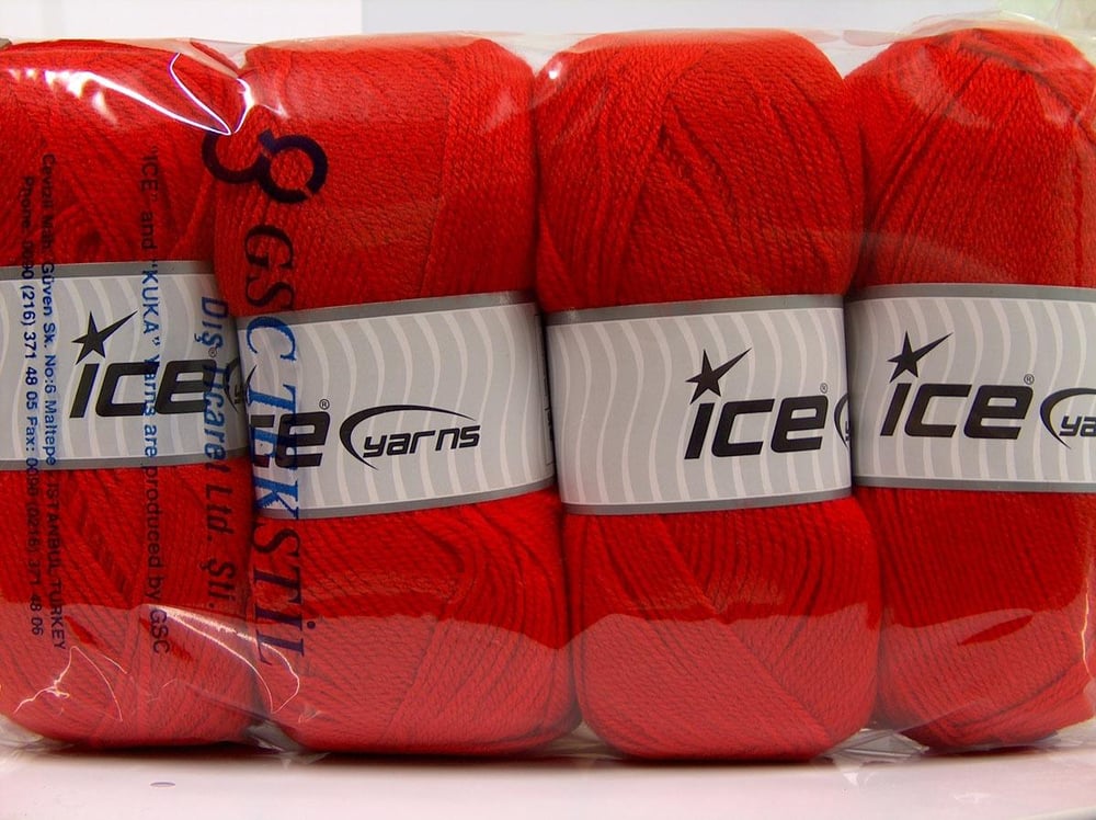 4x100gr. SUPER BABY Kırmızı Bebe Akrilik Kışlık, Bebe, 100% Akrilik