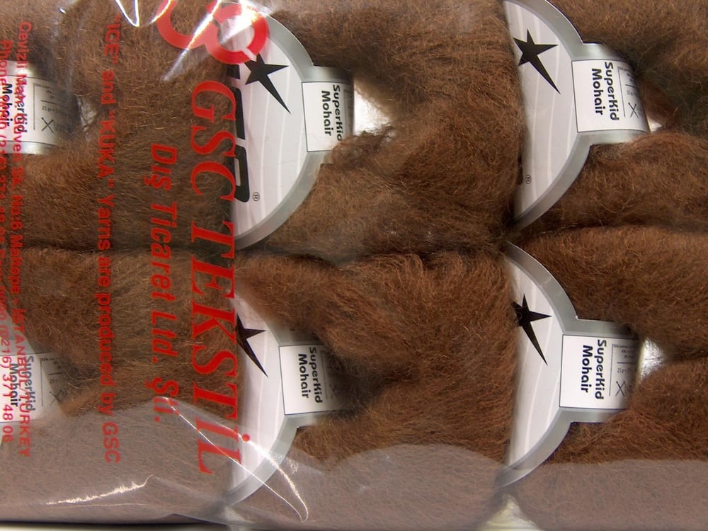 6x25gr. SUPERKID MOHAIR Kahverengi SuperKid Tiftik Lüks, Merinos, Kışlık, Çok İnce, Yün, Kid Mohair