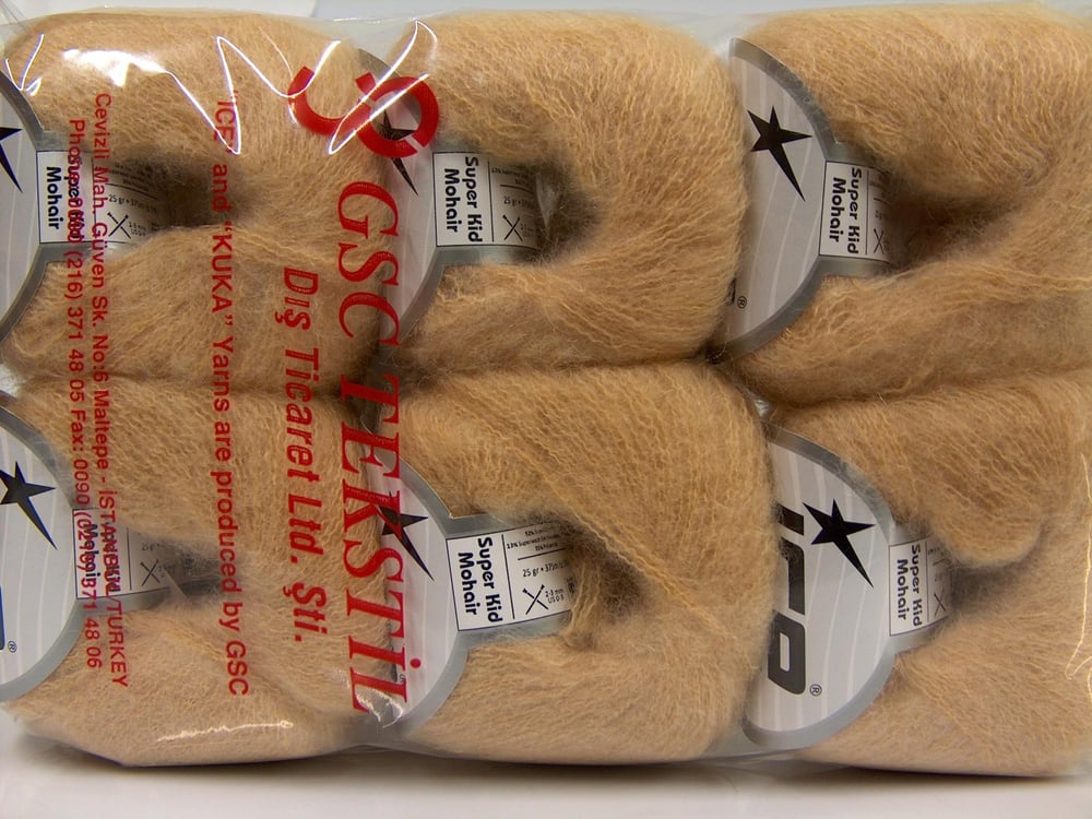6x25gr. SUPERKID MOHAIR  SuperKid Tiftik Lüks, Merinos, Kışlık, Çok İnce, Yün, Kid Mohair