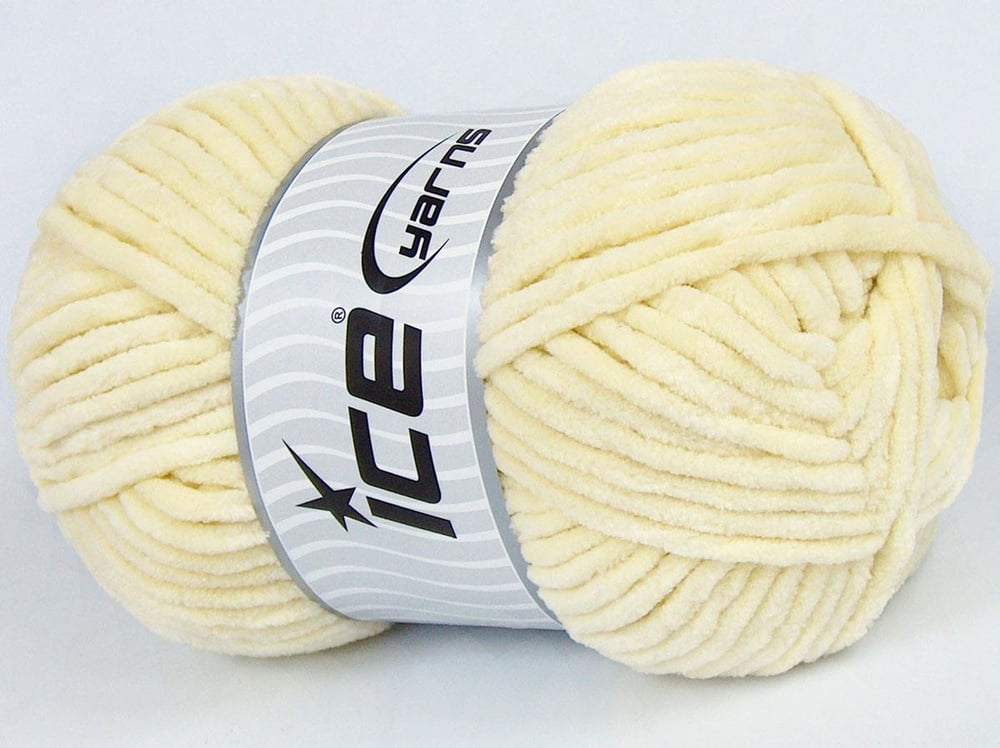 4x100gr. VELVET CHENILLE Açık Sarı Mikro Polyester Kışlık, Bebe, Şönil, Worsted