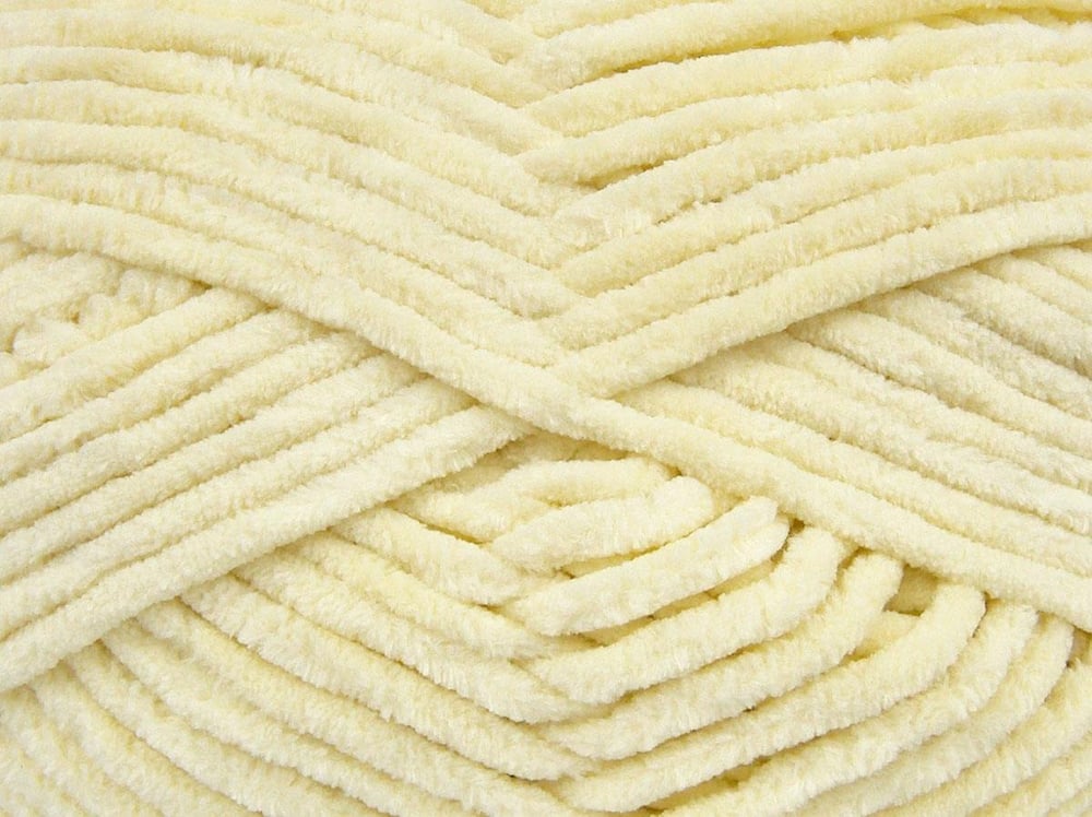 4x100gr. VELVET CHENILLE Açık Sarı Mikro Polyester Kışlık, Bebe, Şönil, Worsted