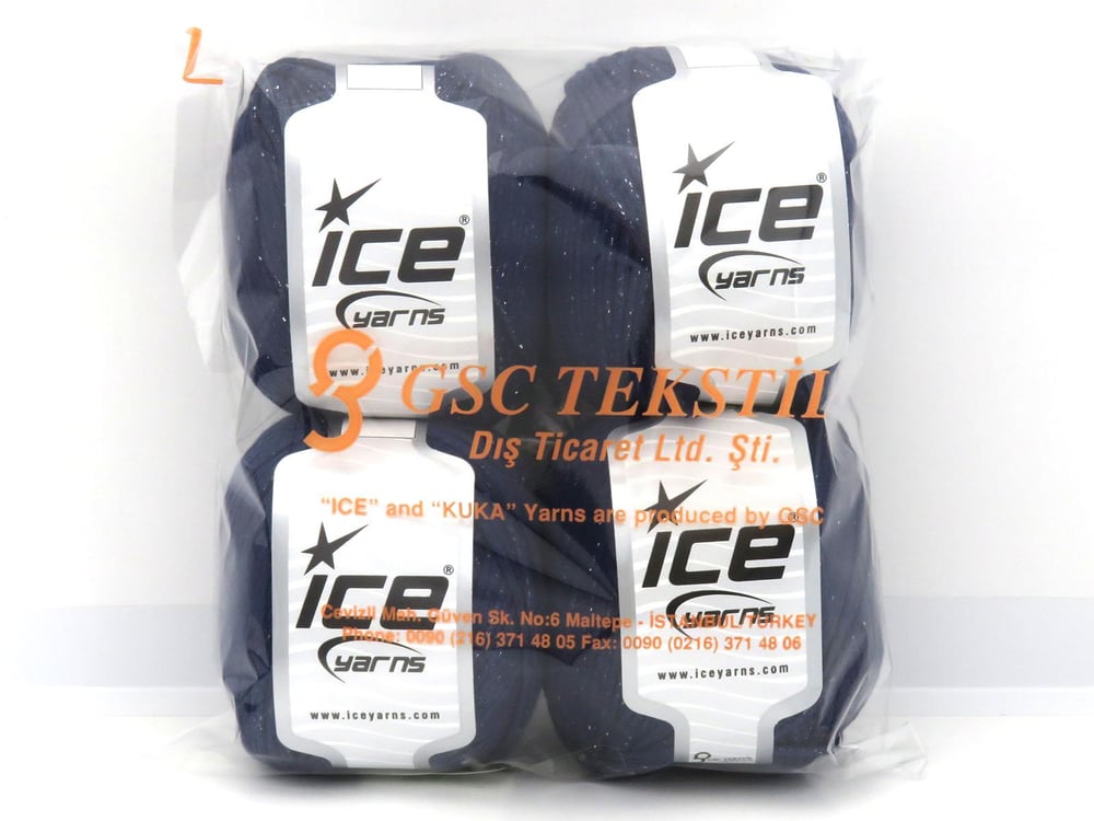 4x100gr. VISCOSE GLITZ lacivert Metalik Simli, Viskon Metalik Simli, Viskon, Yazlık İplikler