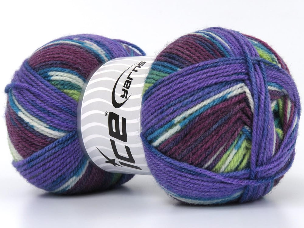 4x100gr. WOOL DESIGN Yeşil, Beyaz, Mor, Turkuaz, Maron Yün, Akrilik Kışlık, Yün, Batik Desenli, Akrilik