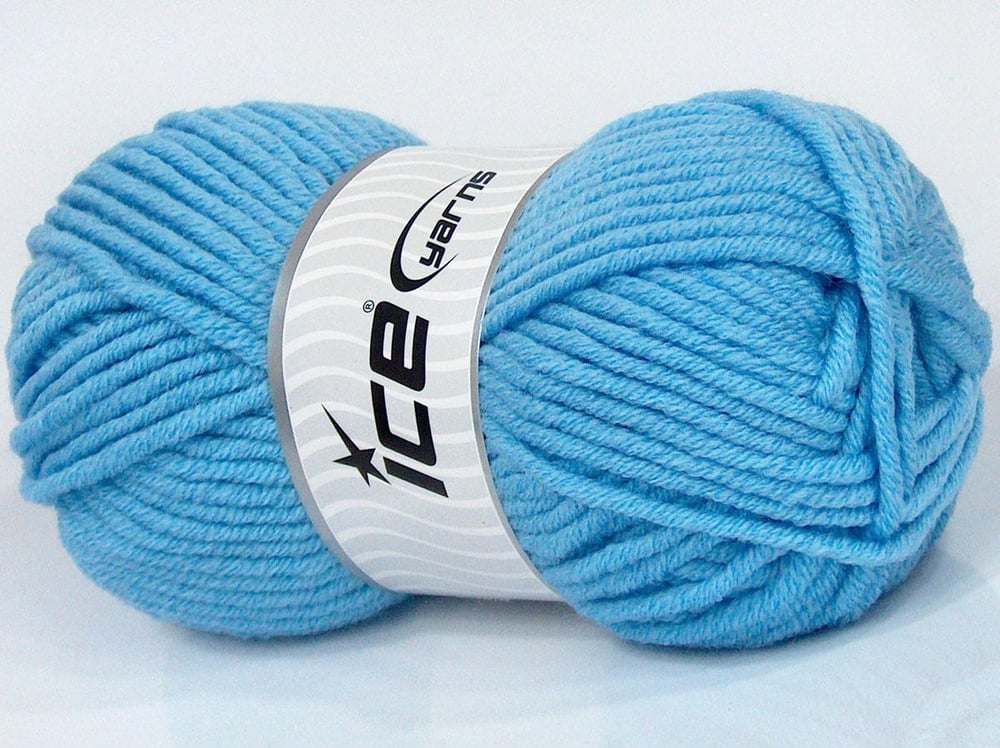 4x100gr. WOOL SUPERBULKY Açık Mavi Yün, Akrilik Kışlık, Yün, Düz iplikler, Çok Kalın, Akrilik