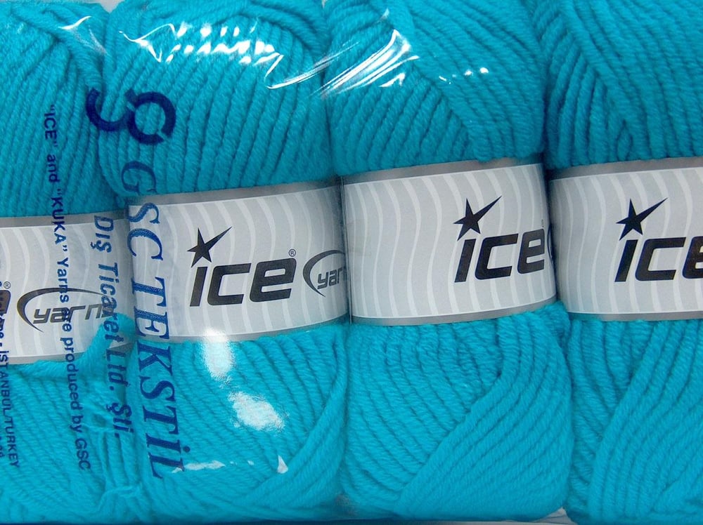 4x100gr. WOOL SUPERBULKY Turkuaz Yün, Akrilik Kışlık, Yün, Düz iplikler, Çok Kalın, Akrilik