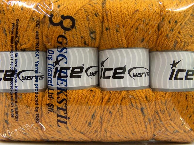 4x100gr. WOOL TWEED SUPERBULKY Altın Viskon, Yün, Akrilik Kışlık, Yün, Noktalı, Çok Kalın