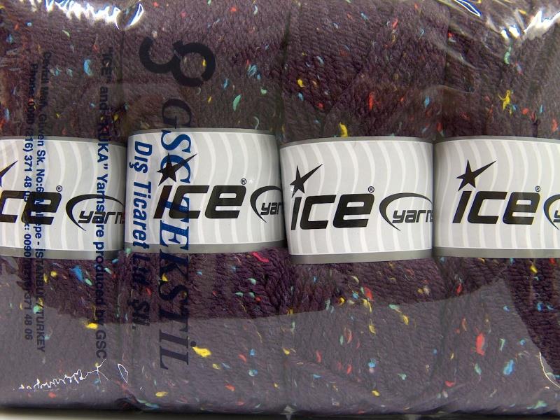 4x100gr. WOOL TWEED SUPERBULKY Mor Viskon, Yün, Akrilik Kışlık, Yün, Noktalı, Çok Kalın