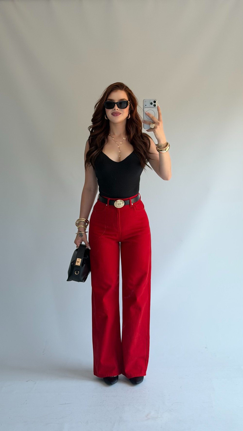 Carmen Wide Leg Pantolon Kırmızı