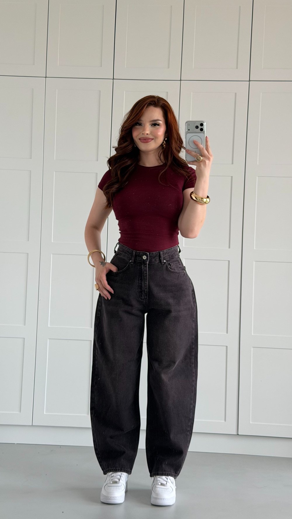 Urban Cool Balon Jean Kahverengi Tintli