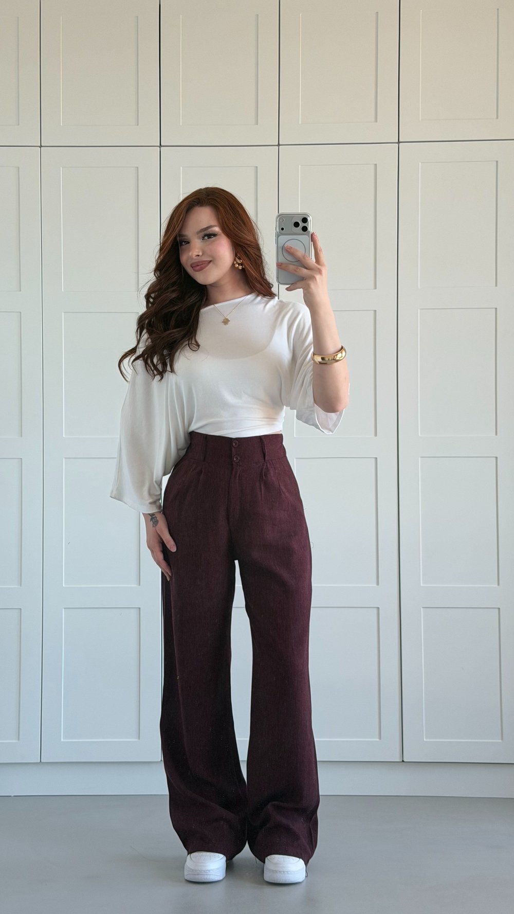 Nicole Keten Pantolon Bordo