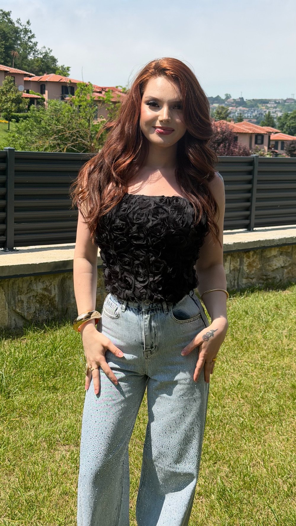 Vialand Gül Korse Siyah