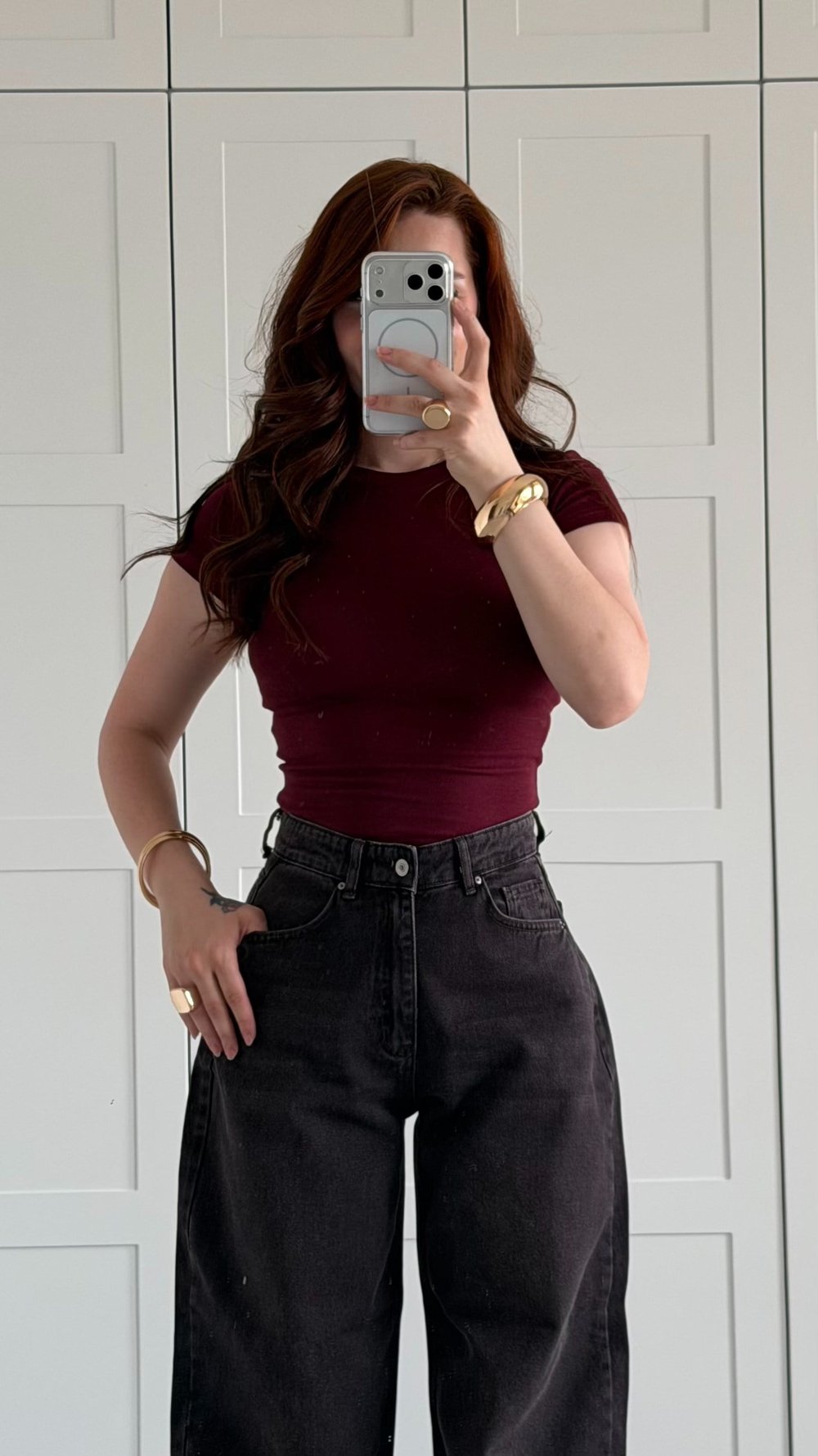 Bers. Fitted Dar Tişört Bordo