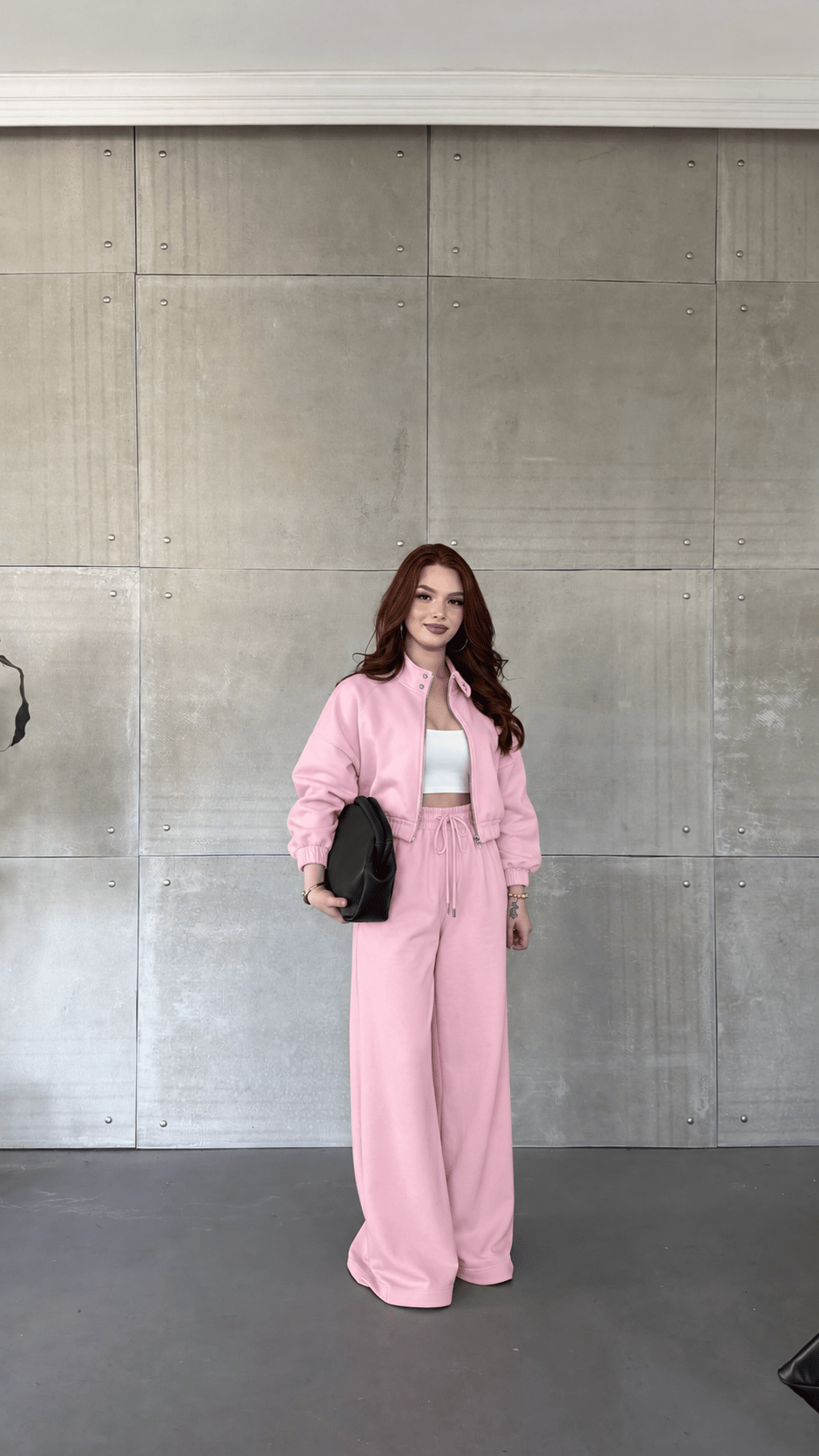 Wodea Şardonlu Eşofman Takım Pembe