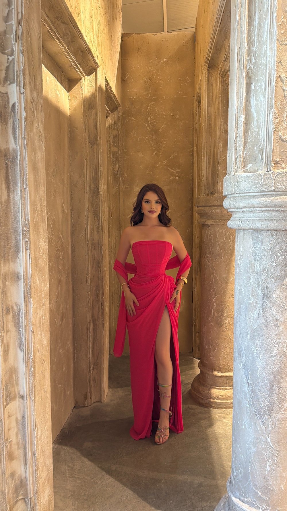 Belle Prenses Abiye Fuşya
