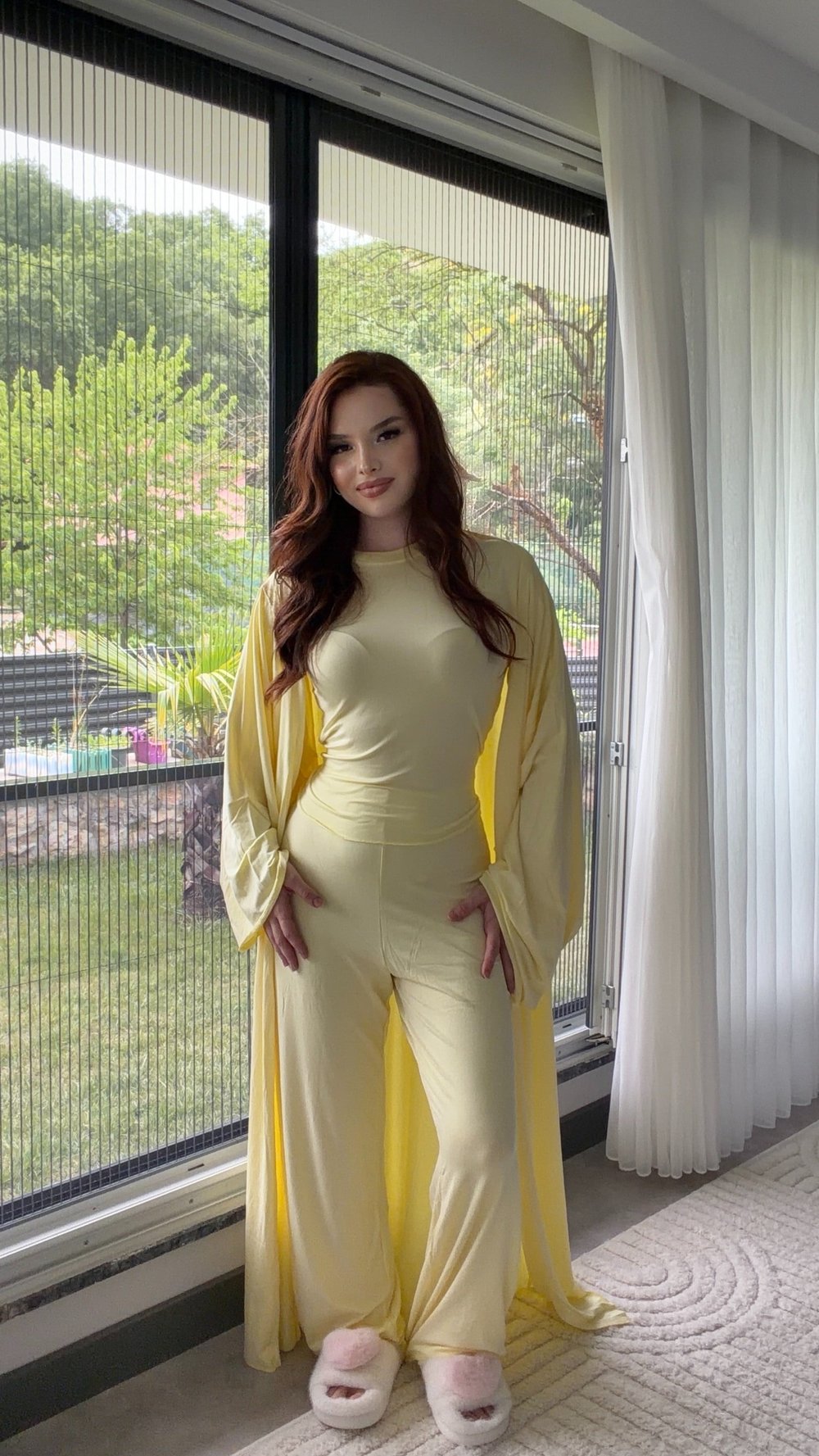 Viral Hırkalı Üçlü Takım Sarı
