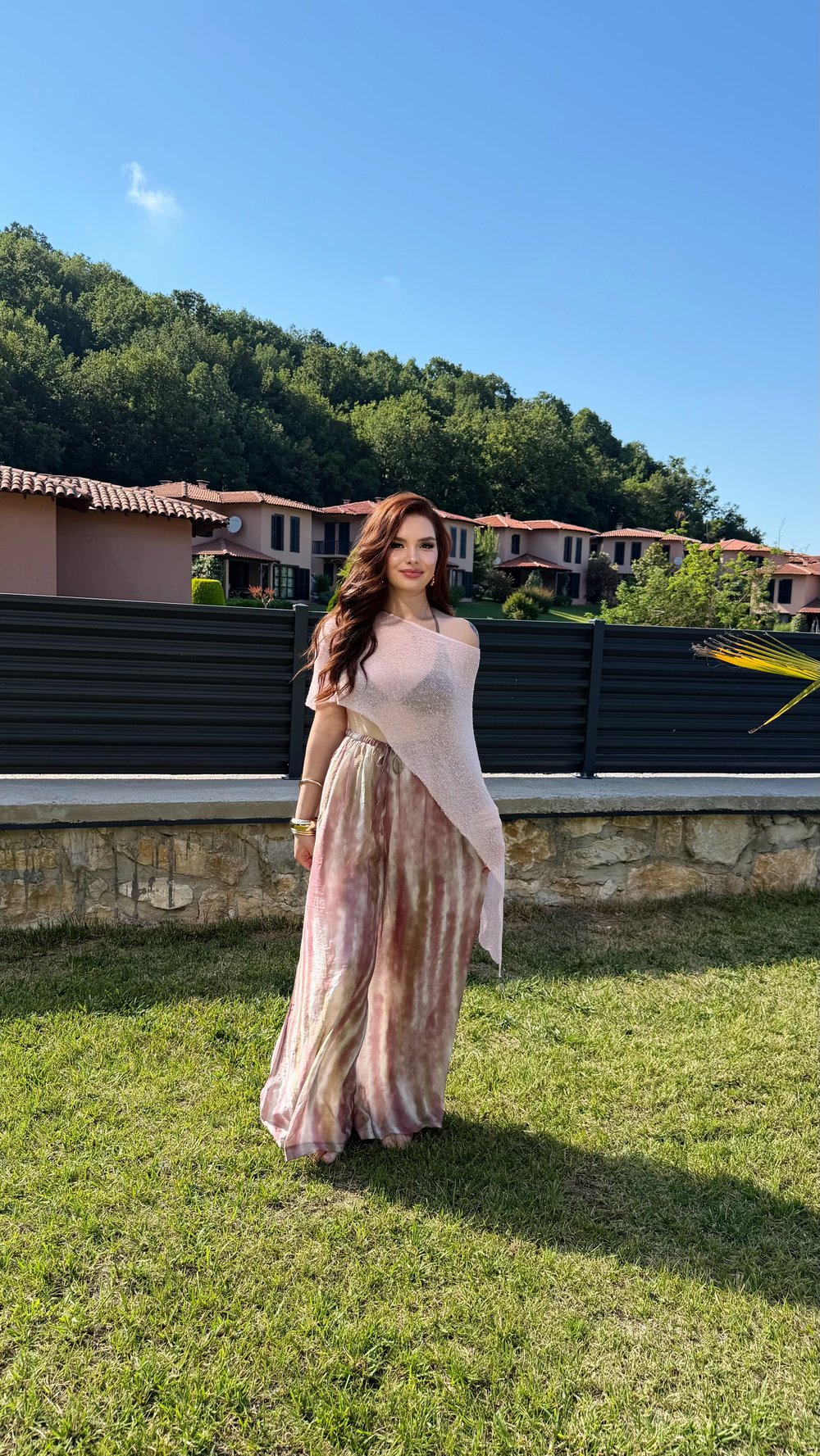 Vieste İnce Dökümlü Pantolon Pembe