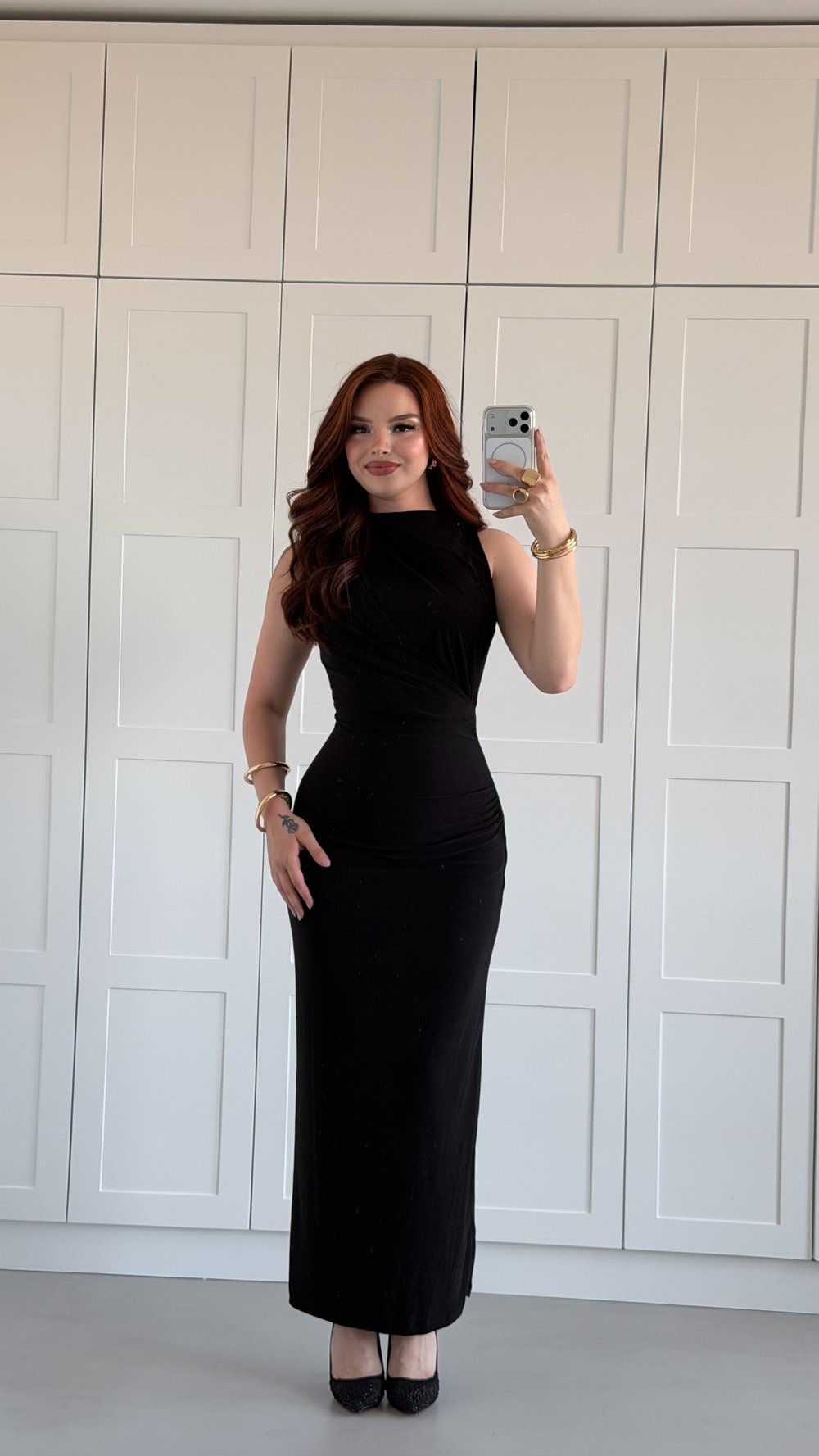 Loren Drape Black Dress