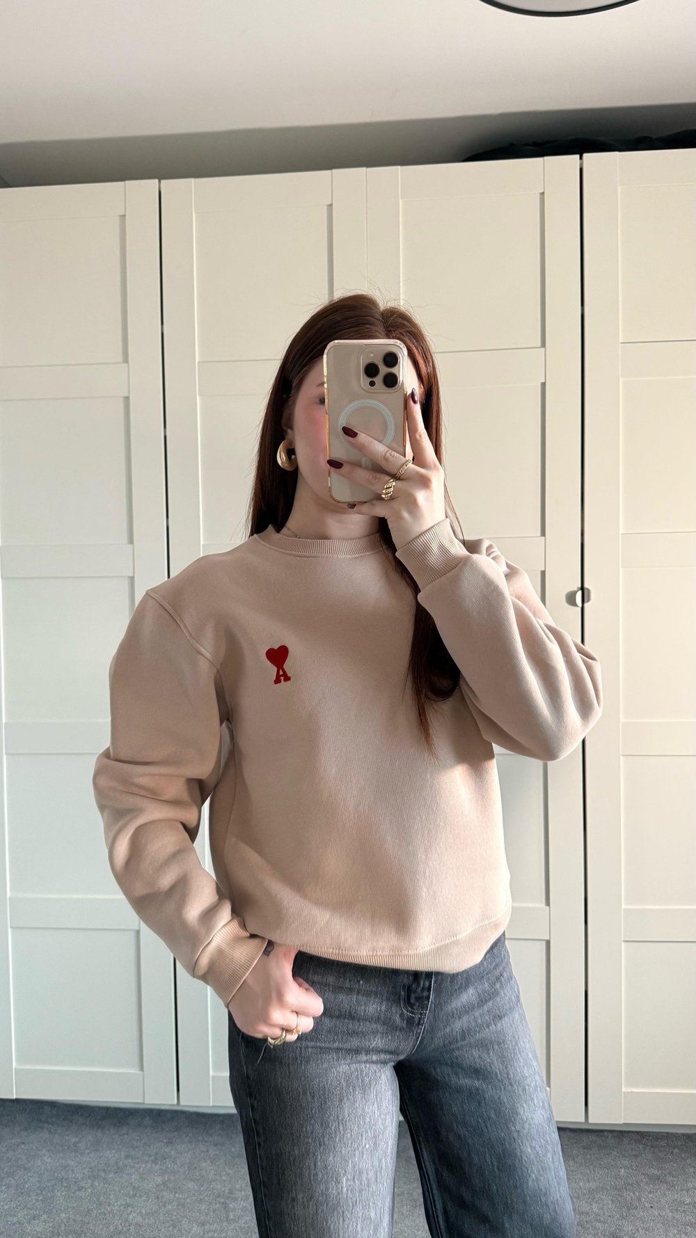 Ami Sweat İçi Pamuklu Bej