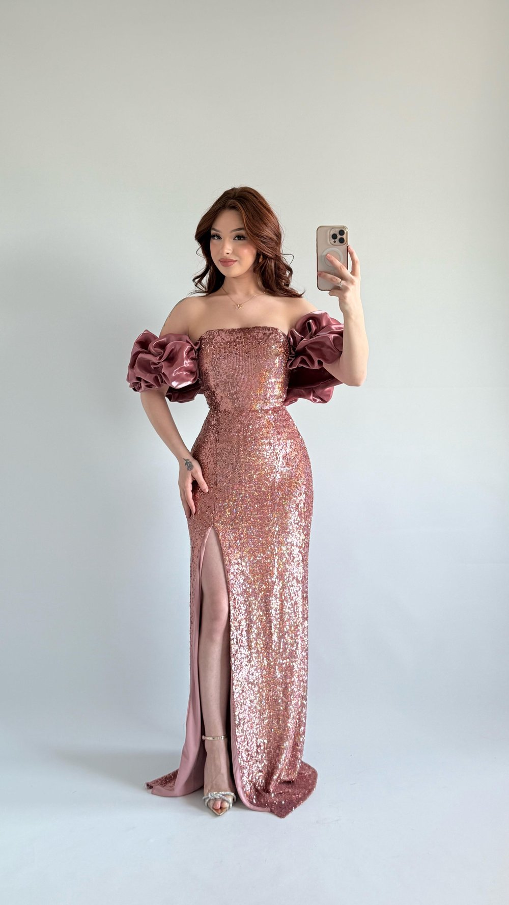 Arina Payetli Abiye Pembe