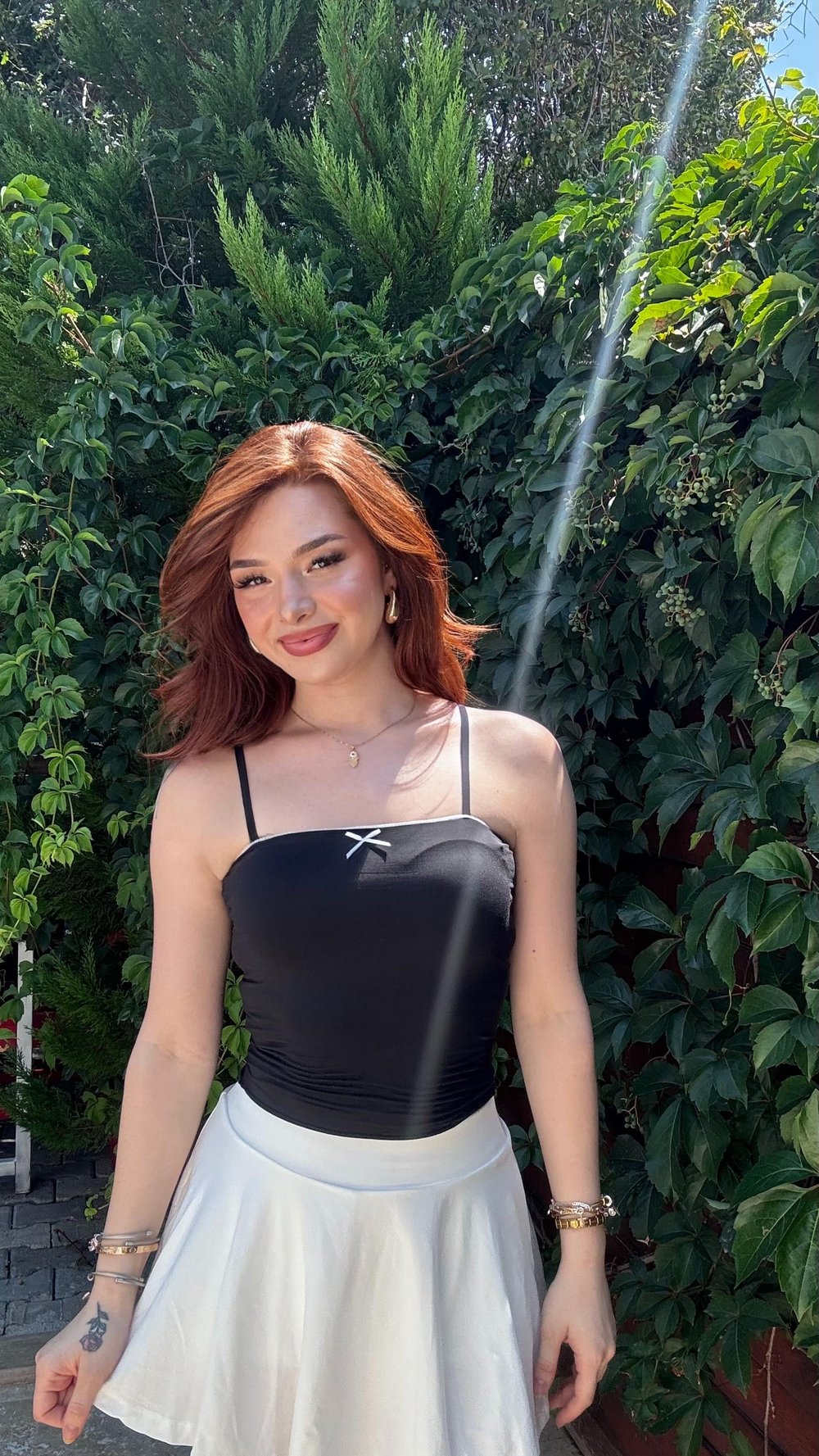 Askılı Kurdele Crop Siyah 